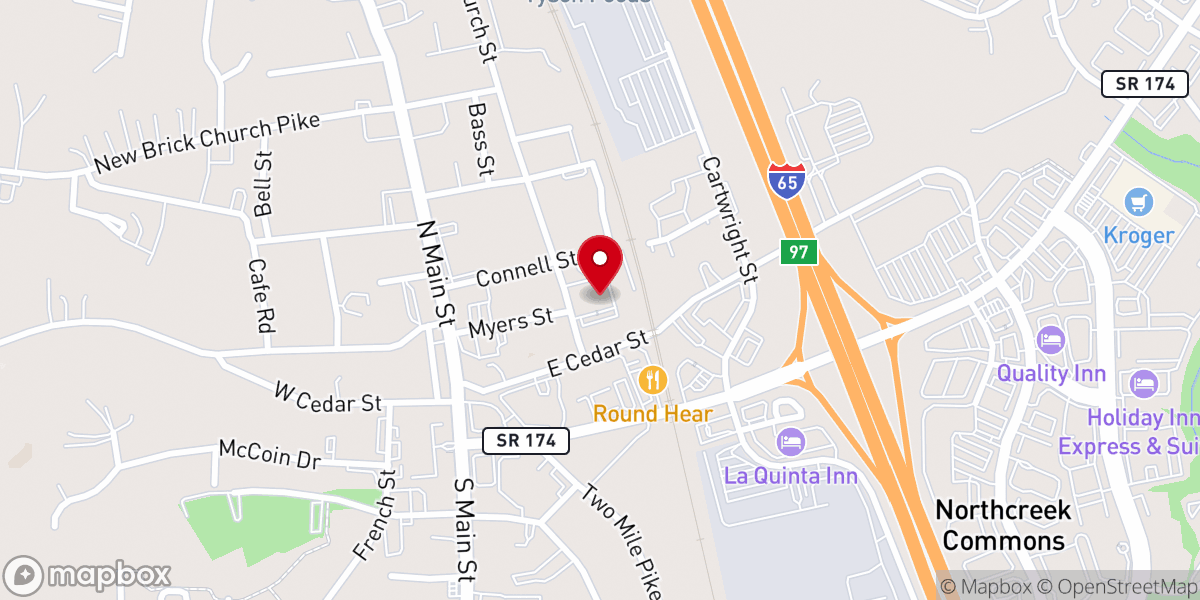 Map showing location of Connell Memorial United Methodist Church