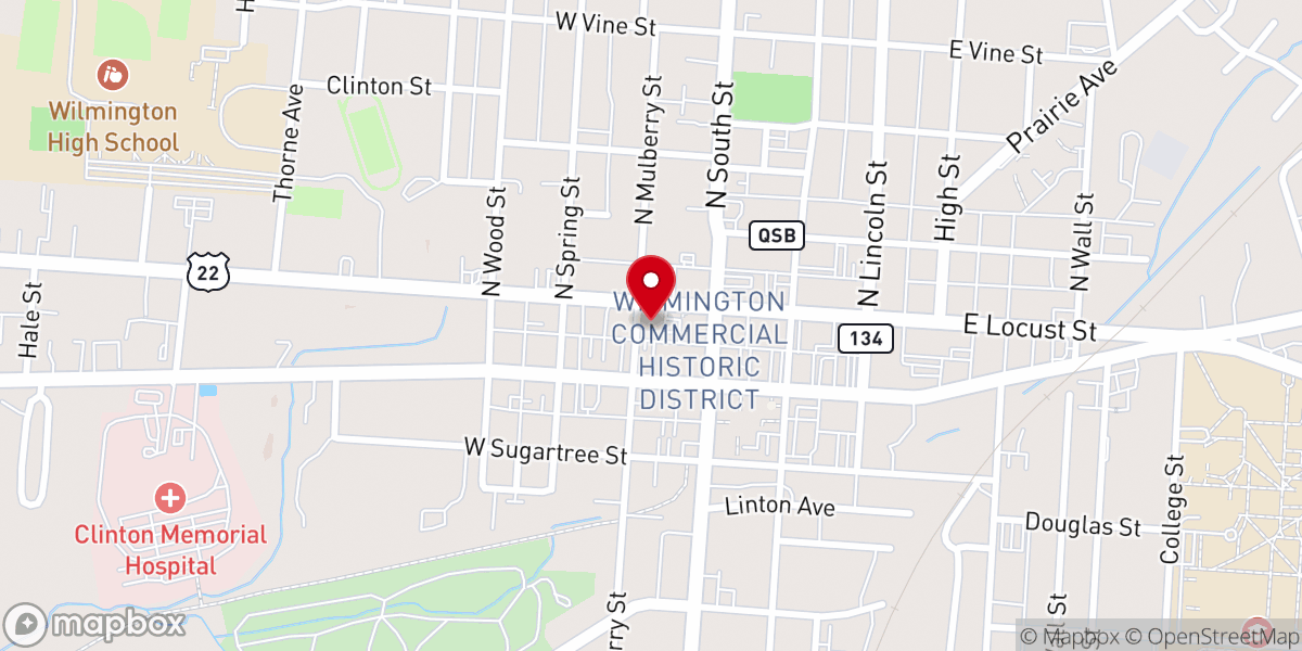 Map showing location of Wilmington Friends Meeting