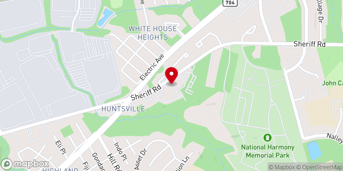 Map showing location of First Baptist Church of Highland Park