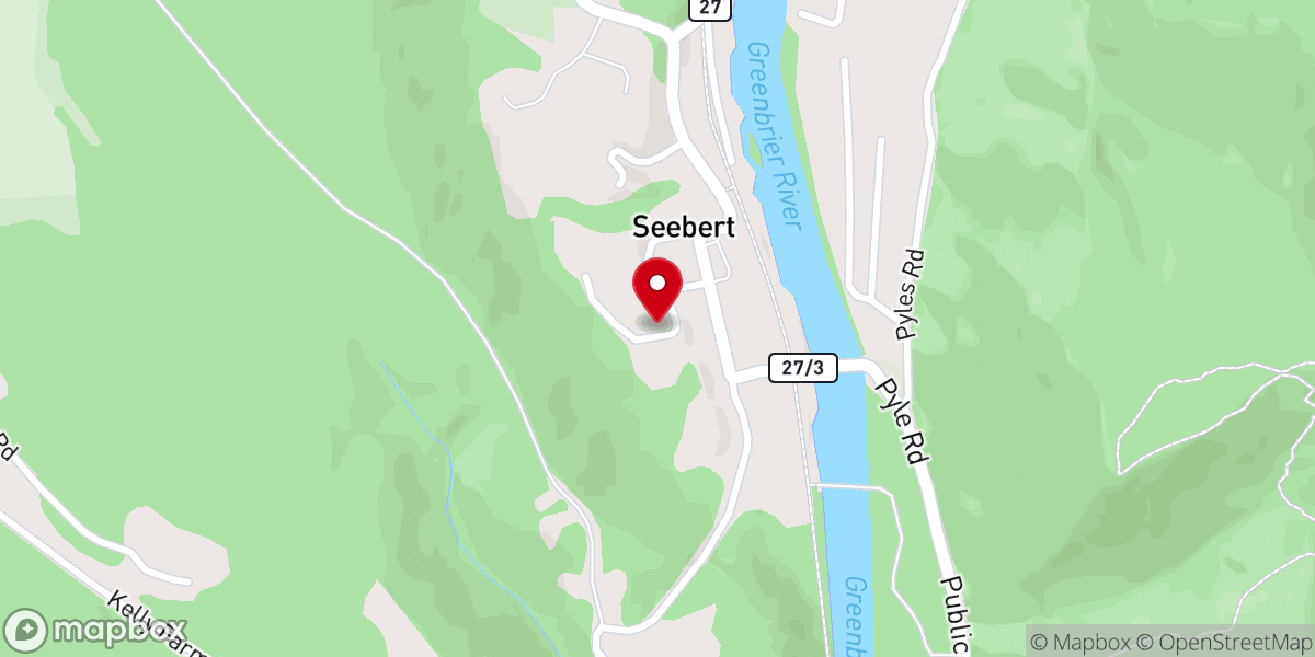 Map showing location of Seebert United Methodist Church