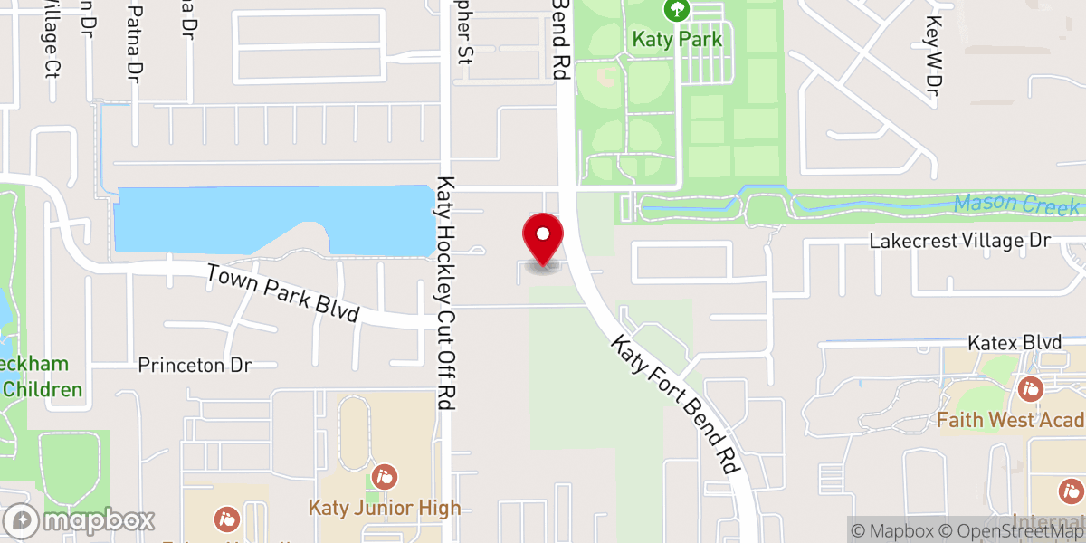 Map showing location of The Church in Katy