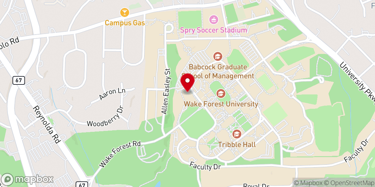 Map showing location of Brendle Recital Hall