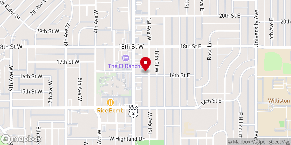 Map showing location of Church of the Nazarene