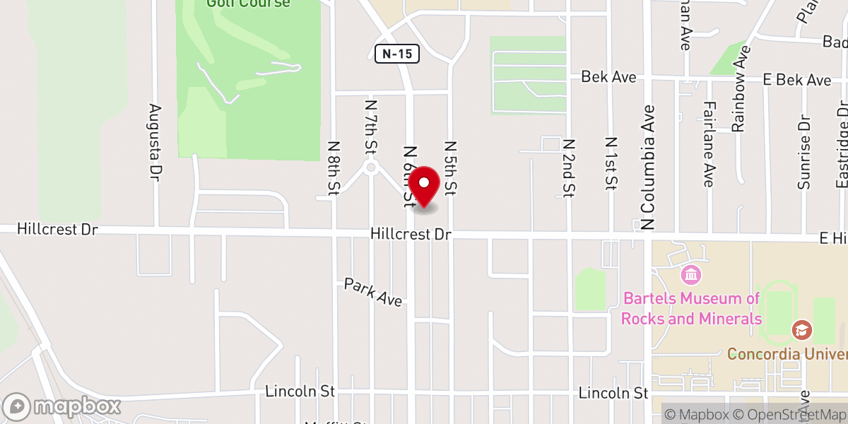 Map showing location of St Andrew's Episcopal Church