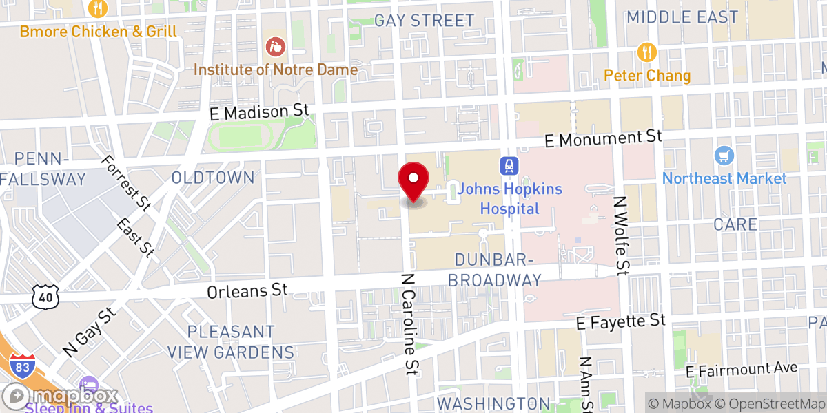 Map showing location of First Baptist Church