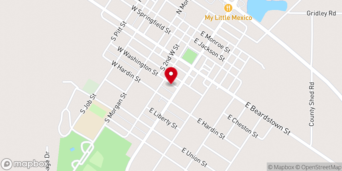 Map showing location of First Baptist Church