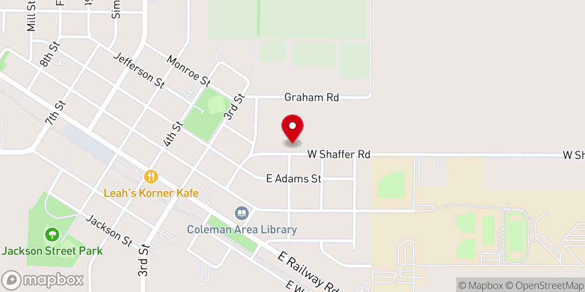 Map showing location of Coleman Assembly Of God