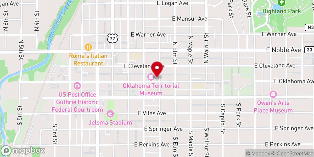 Map showing location of Guthrie Gospel Chapel