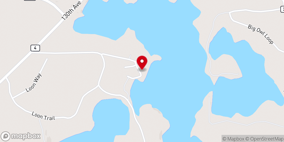 Map showing location of Loon Lake Resort