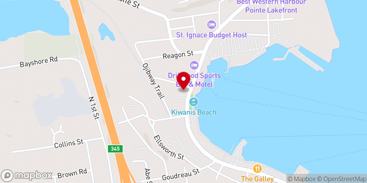 Map showing location of St Ignace Chamber of Commerce
