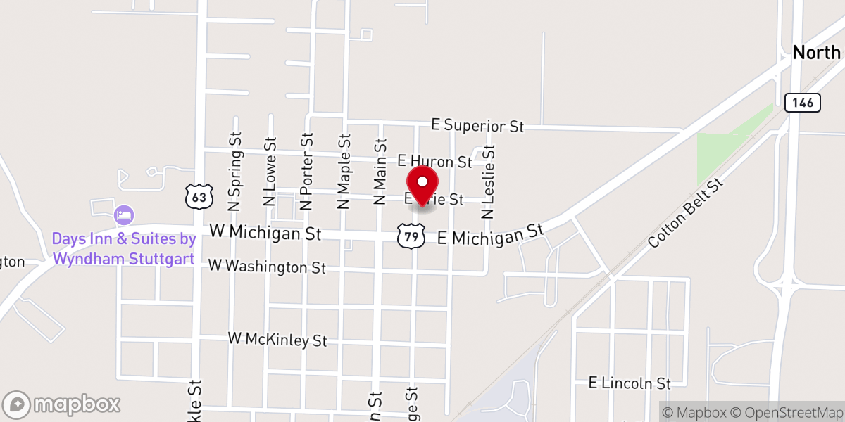 Map showing location of First Assembly of God Church