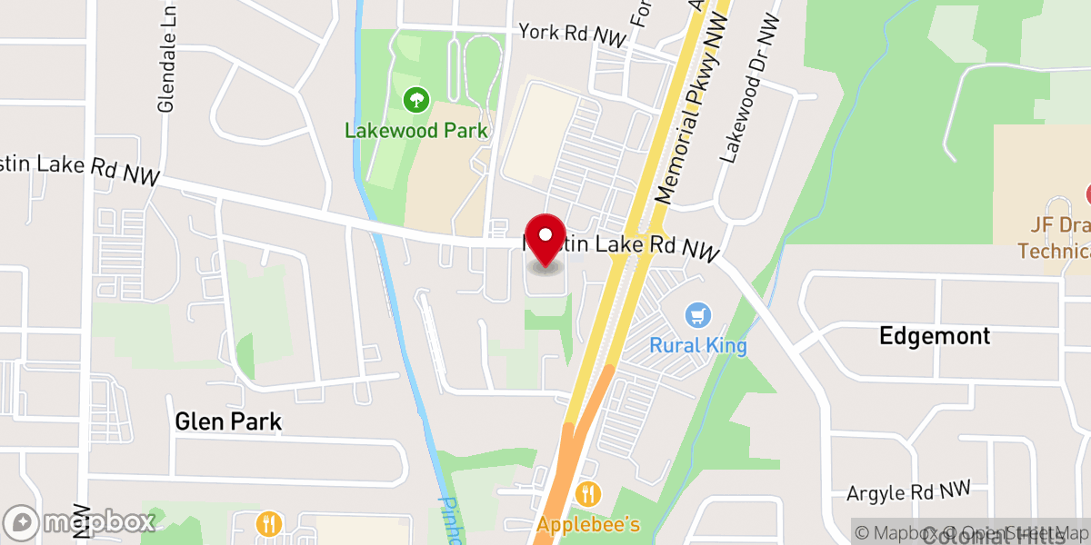 Map showing location of Lakewood Baptist Church