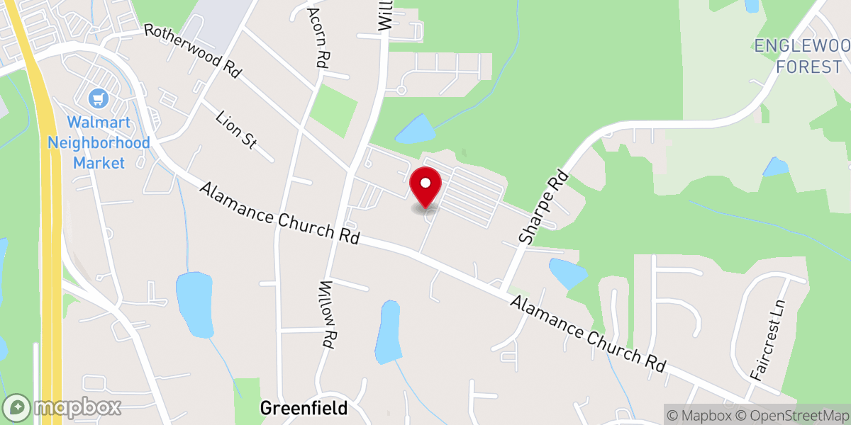Map showing location of Mount Zion Baptist Church