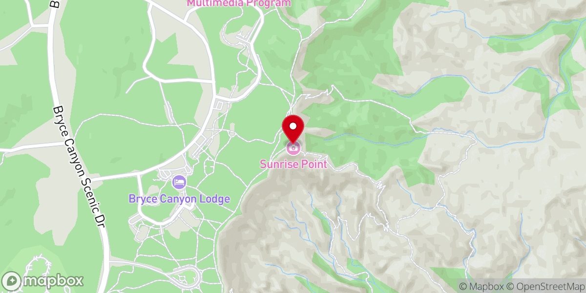 Map showing location of Bryce Canyon National Park Sunrise Point