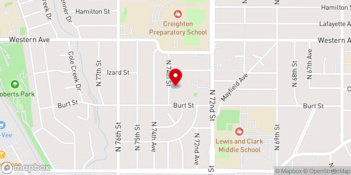 Map showing location of Underwood Hills Presbyterian Church