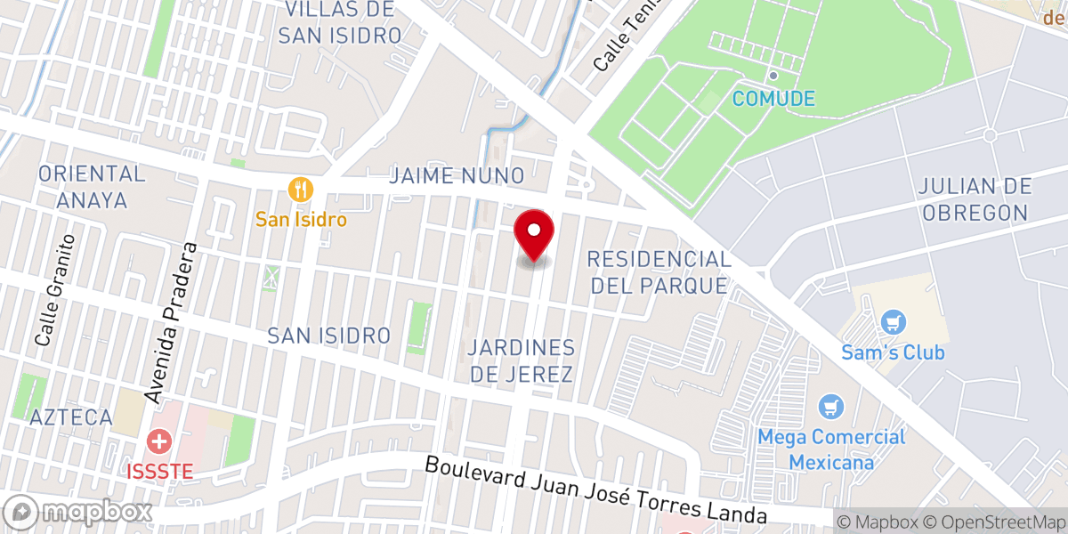 Map showing location of Templo de María de Nazareth
