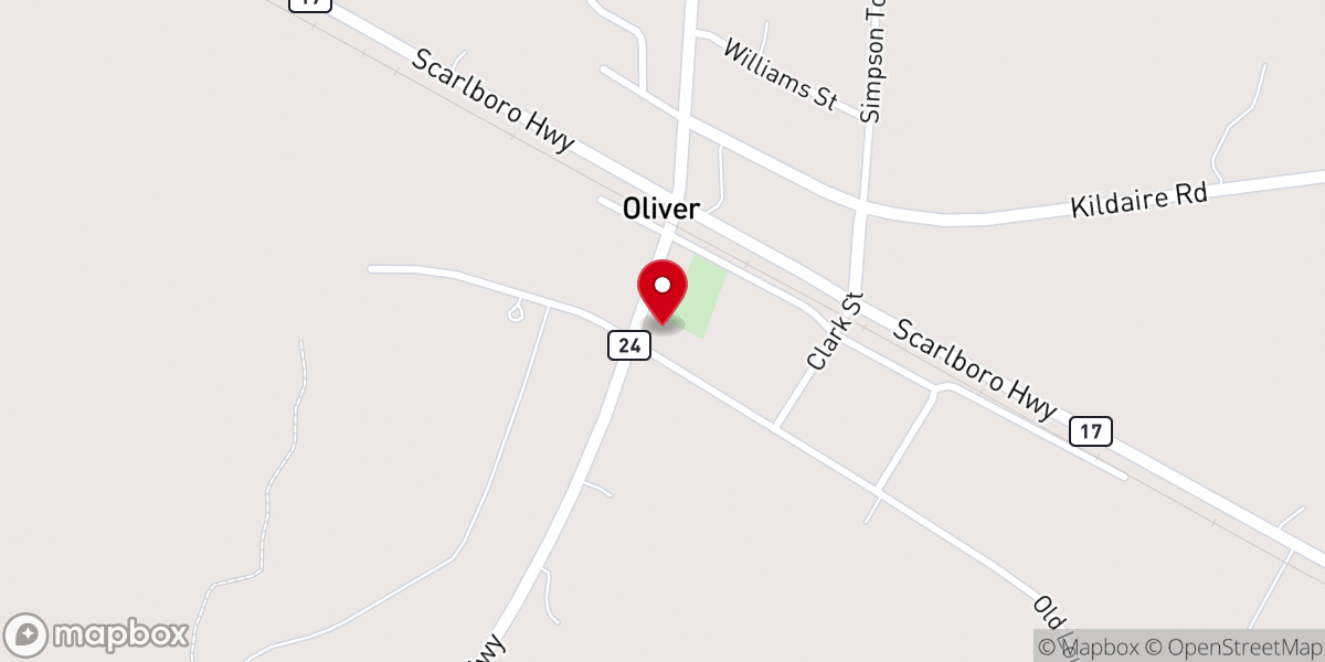 Map showing location of Little Ogeechee Baptist Church
