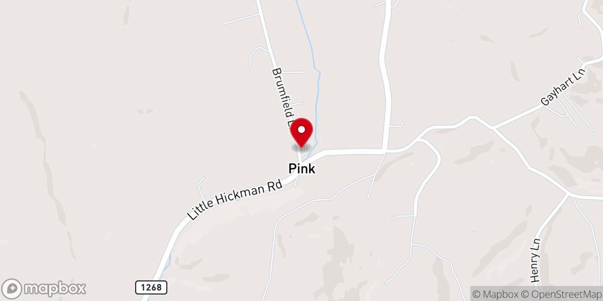 Map showing location of Little Hickman Christian Church