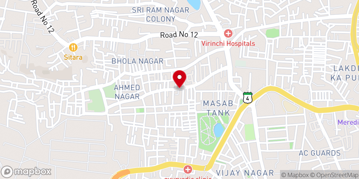 Map showing location of Rock Church Hyderabad
