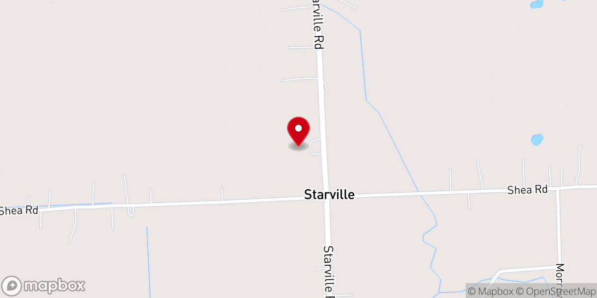 Map showing location of Starville Church