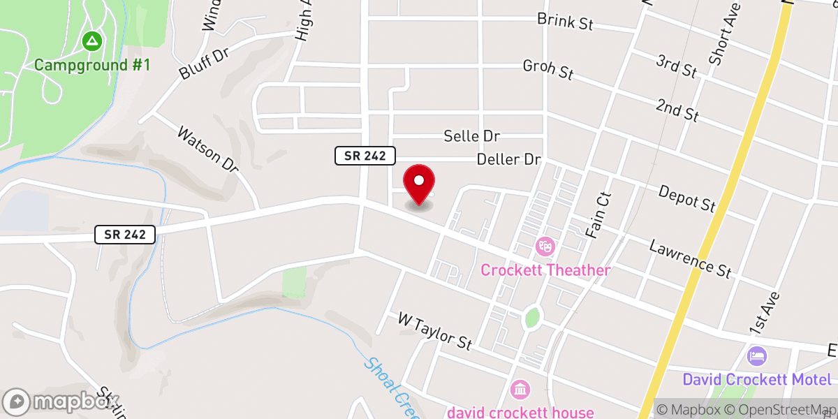 Map showing location of St John's United Methodist Church