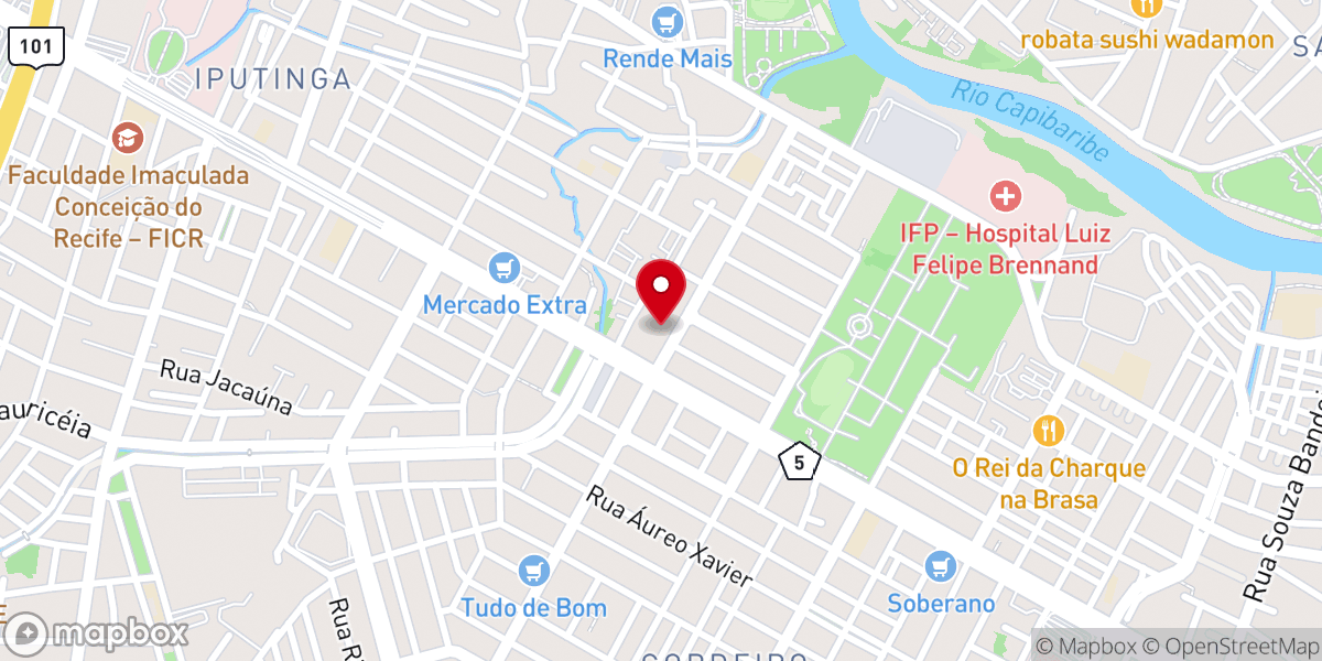 Map showing location of Igreja Batista do Cordeiro