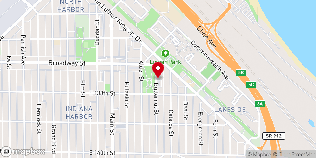 Map showing location of Tabernacle Missionary Baptist Church
