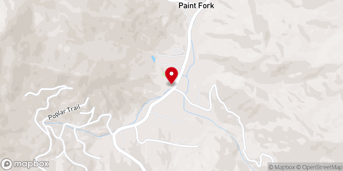 Map showing location of Paint Fork Missionary Baptist Church