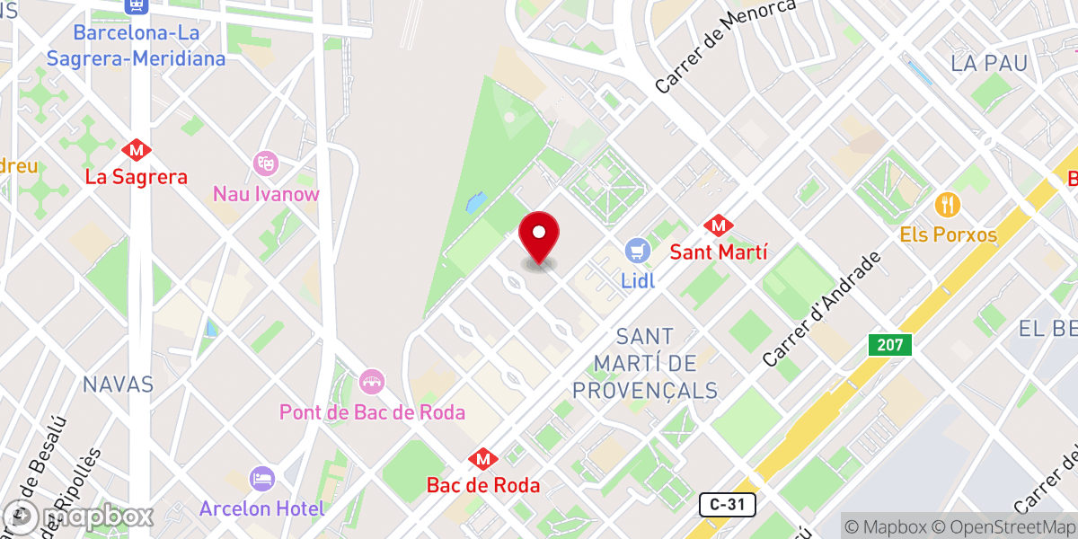 Map showing location of Iglesia Evangélica de Barcelona