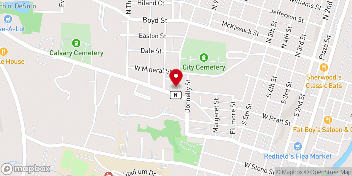 Map showing location of St Andrew's United Methodist Church