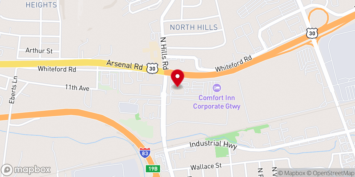 Map showing location of LCBC East York
