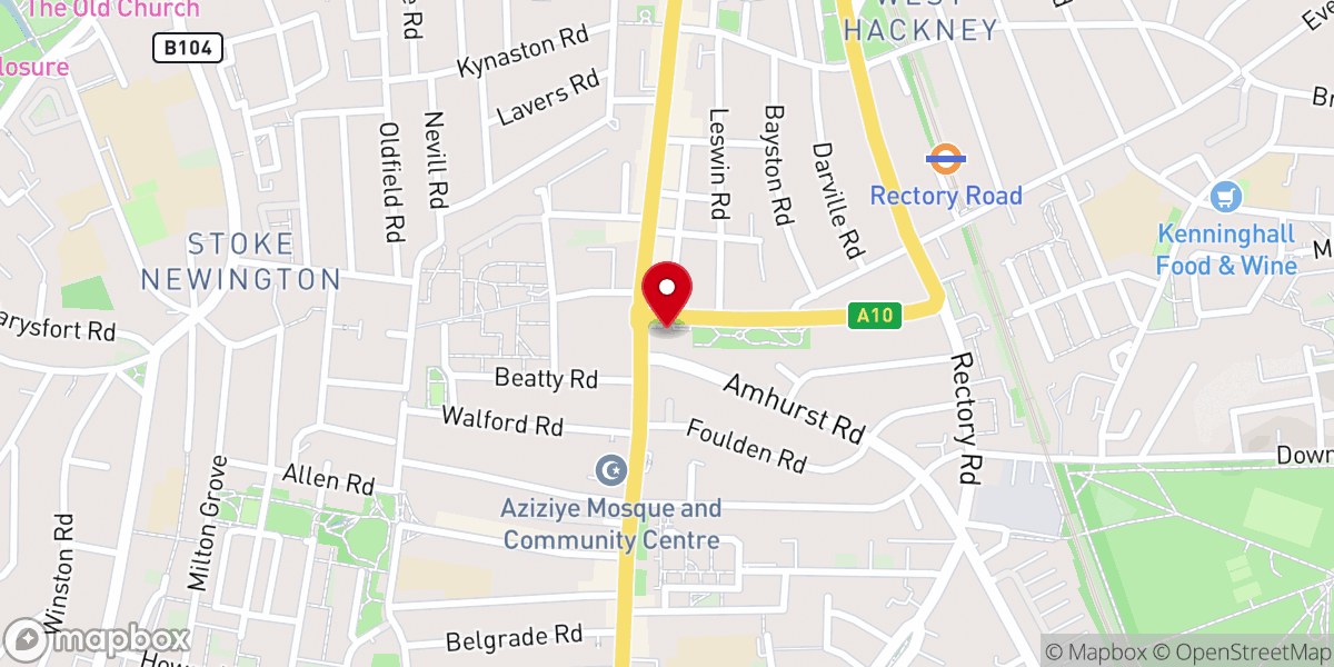 Map showing location of St Paul's Church, West Hackney