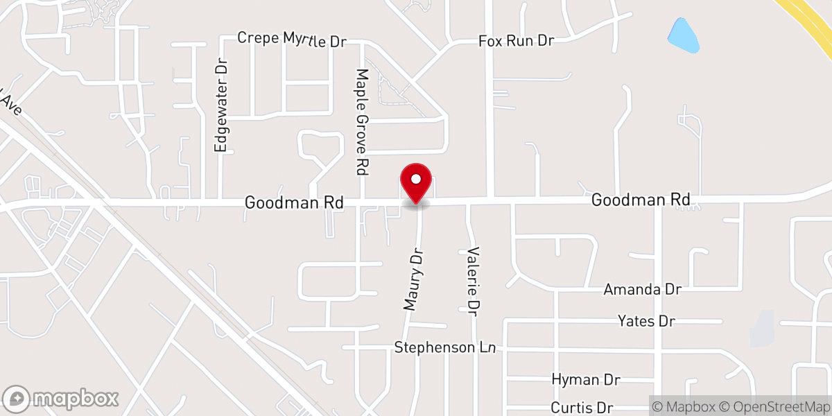 Map showing location of Calvary Baptist Church
