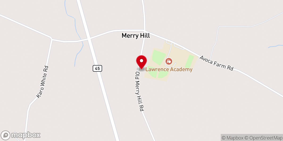 Map showing location of Merry Hill Baptist Church