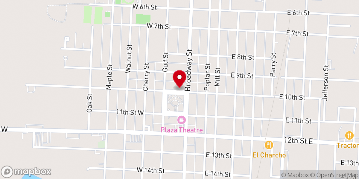 Map showing location of Barton County Chamber of Commerce
