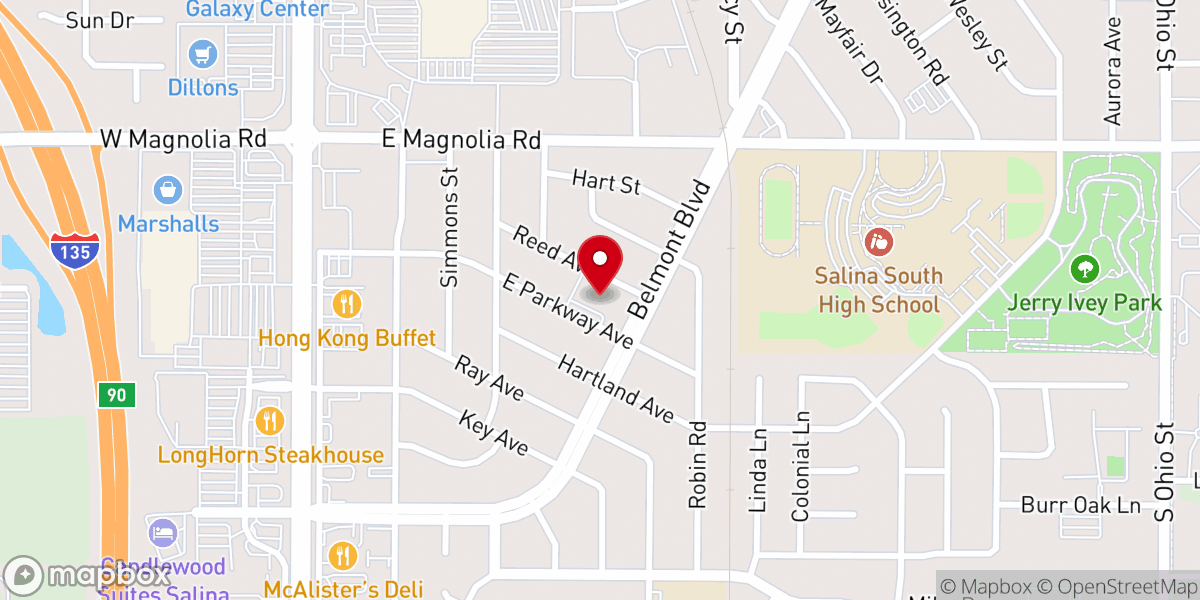 Map showing location of Belmont Boulevard Christian Church