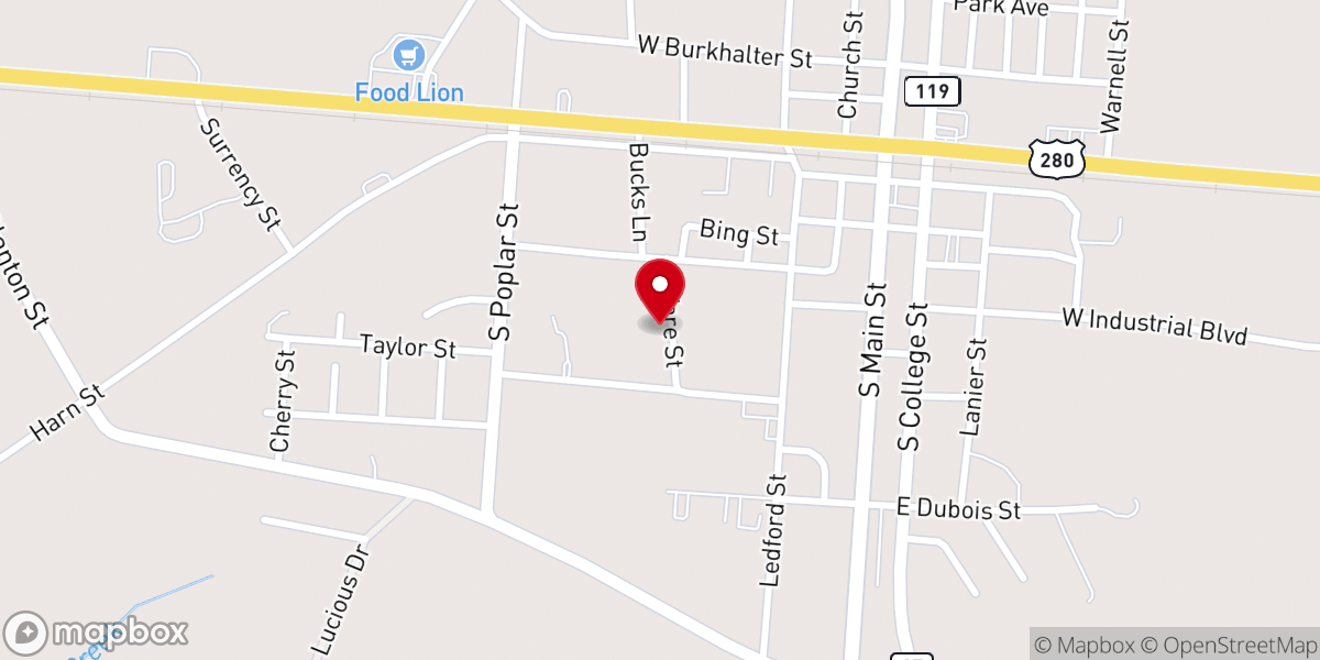 Map showing location of Word of Life Tabernacle Inc