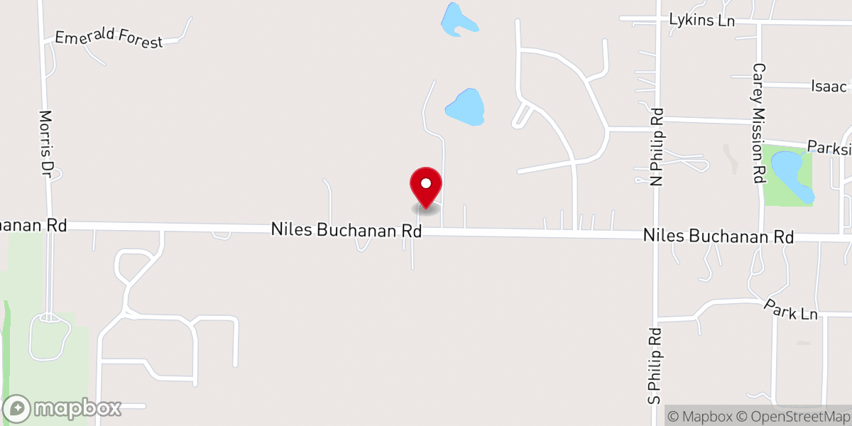 Map showing location of Mapleview Free Methodist Church