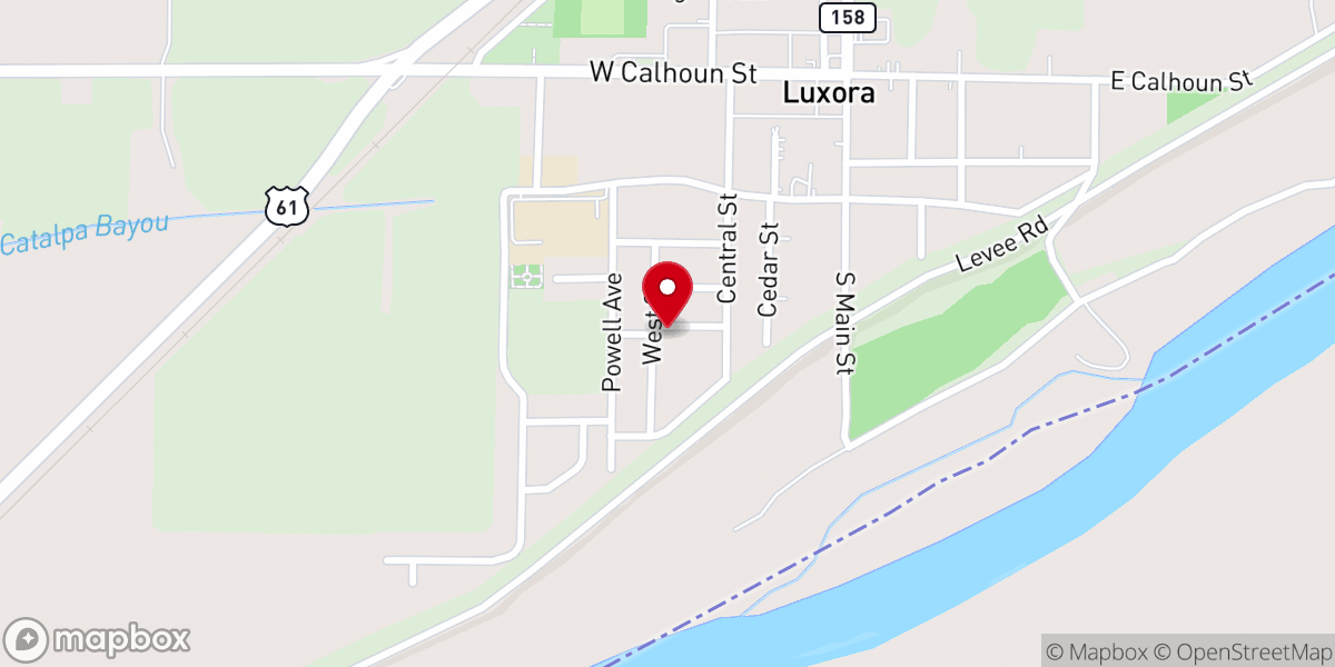 Map showing location of Gospel Temple MB Church