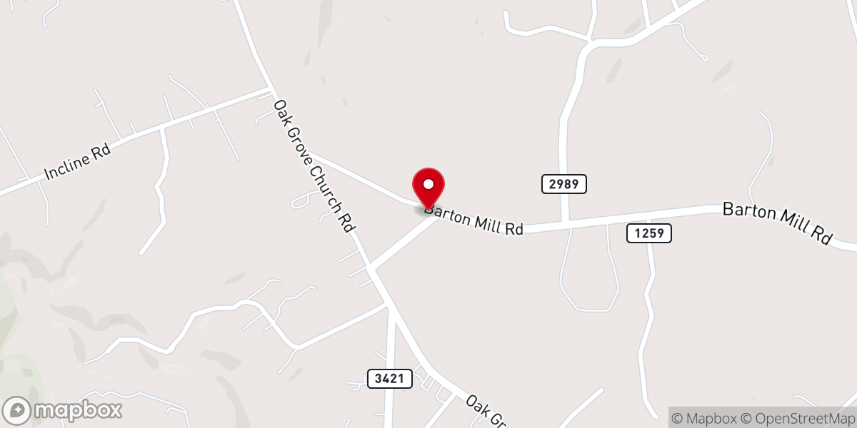 Map showing location of Barton Chapel Church of God