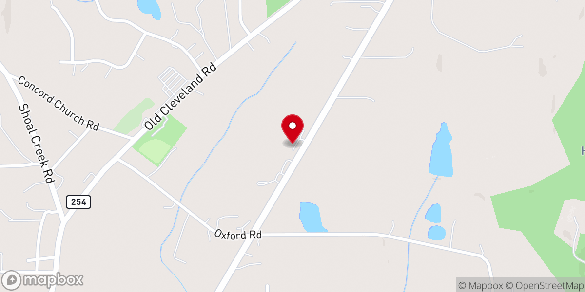 Map showing location of Hope Center