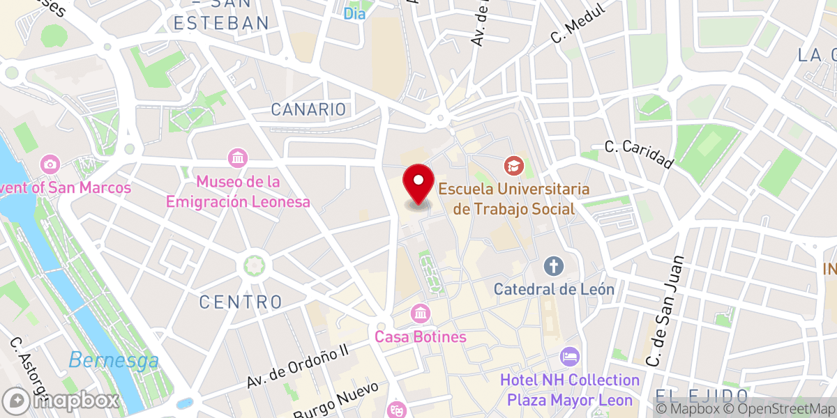 Map showing location of Basílica de San Isidoro