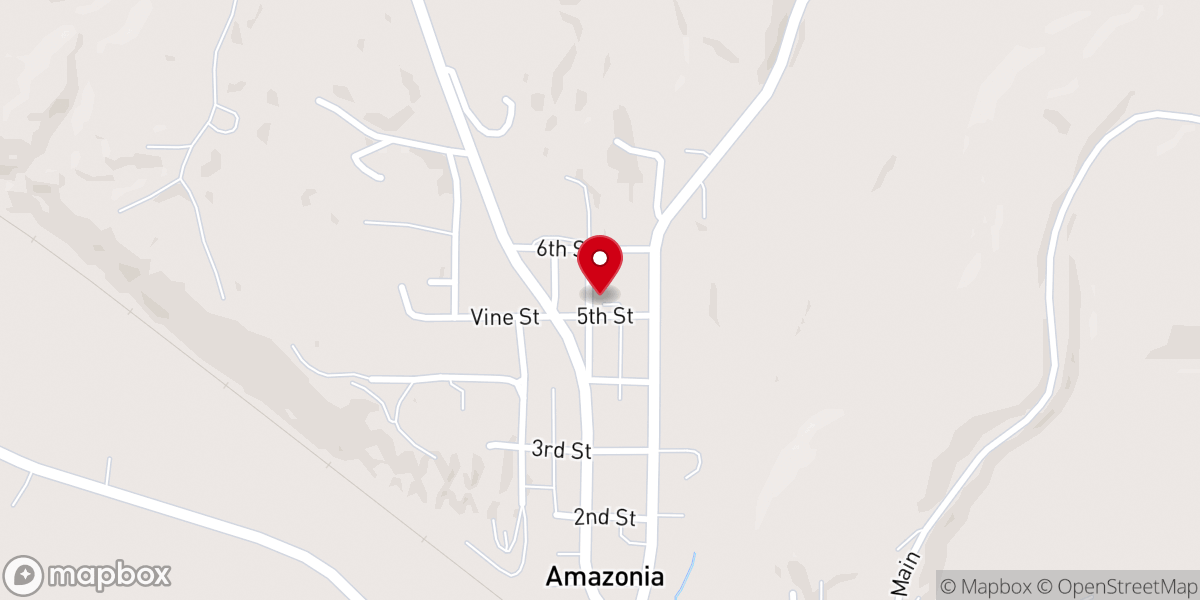 Map showing location of Amazonia United Methodist Church