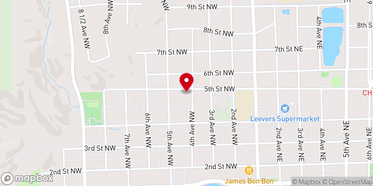 Map showing location of Trinity Lutheran Church
