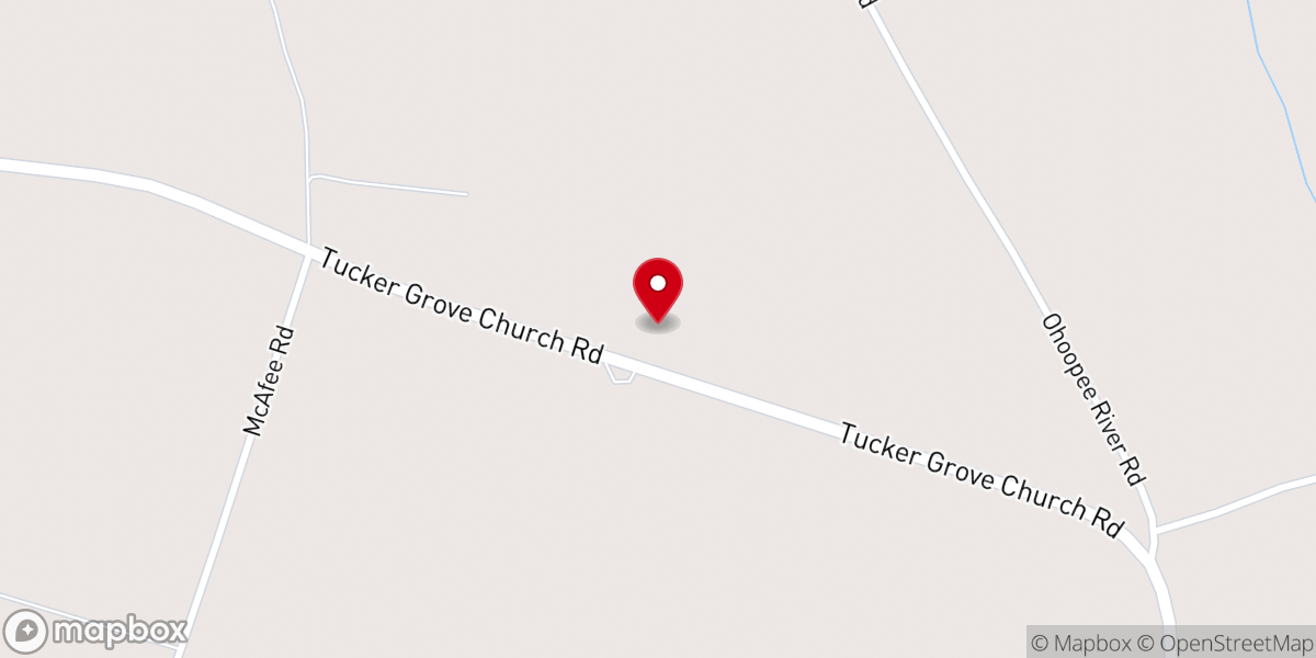 Map showing location of Tuckers Grove Holiness Church