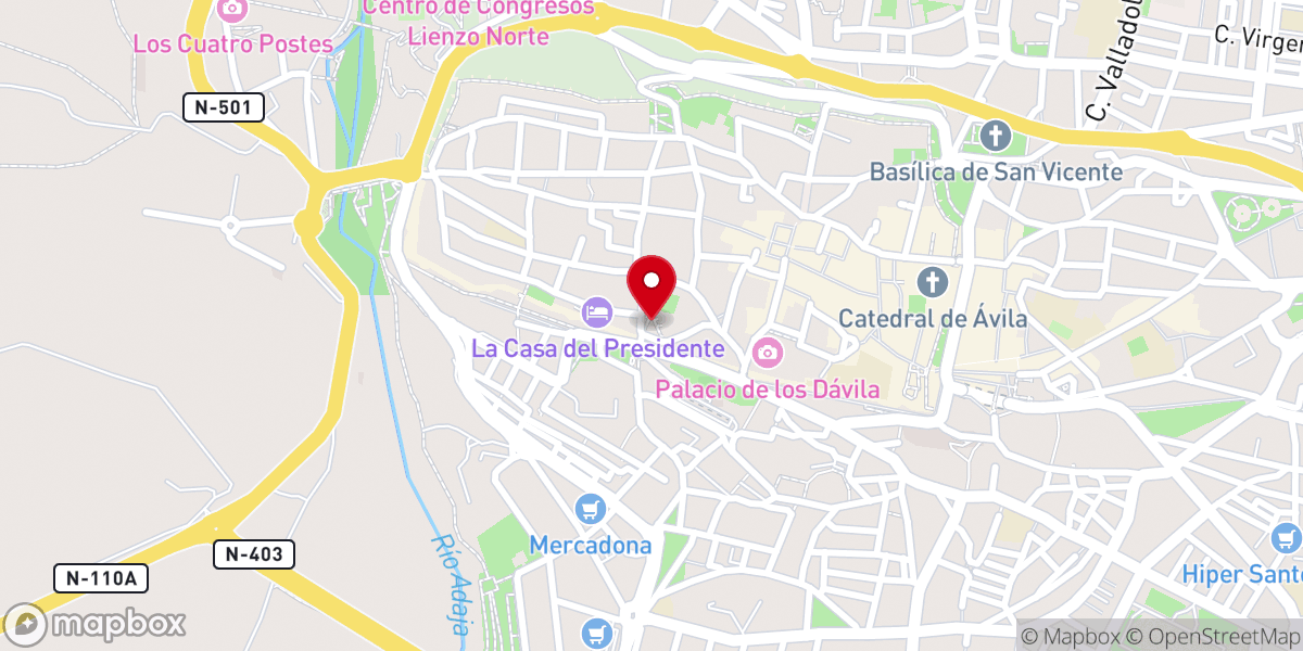 Map showing location of Plaza de La Santa