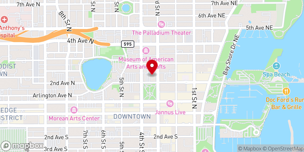 Map showing location of St. Petersburg First United Methodist Church & Preschool
