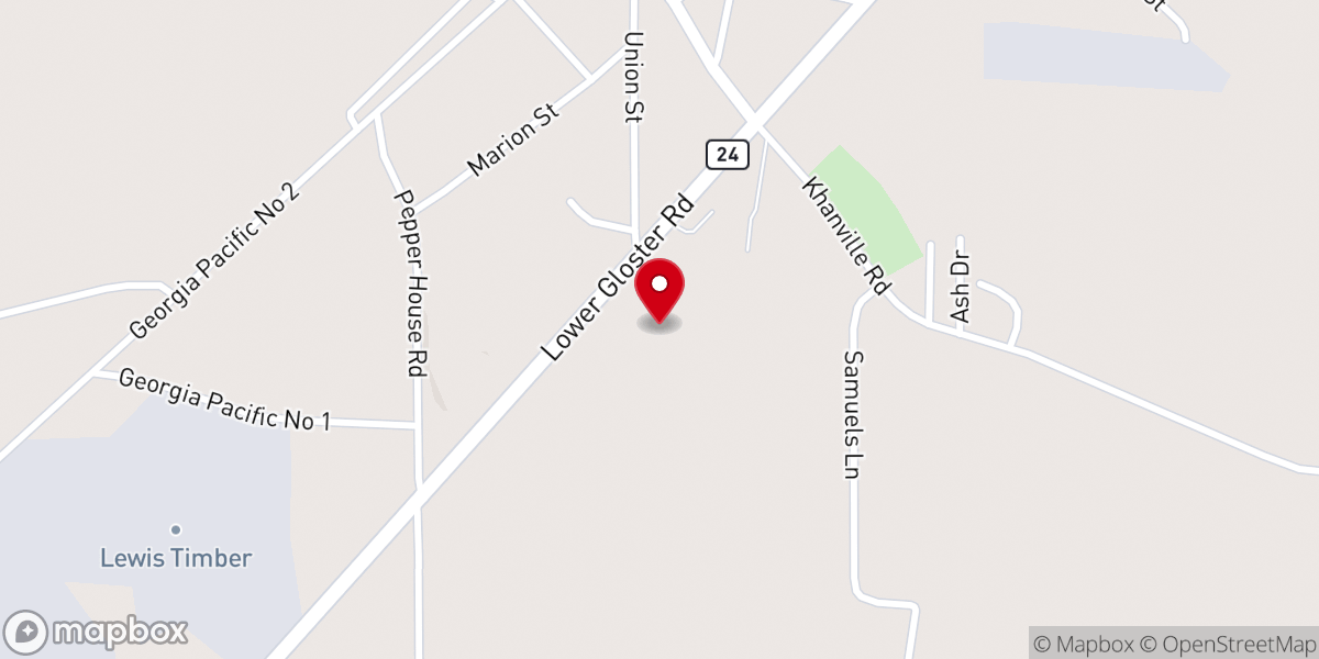 Map showing location of Gloster Church of the Nazarene