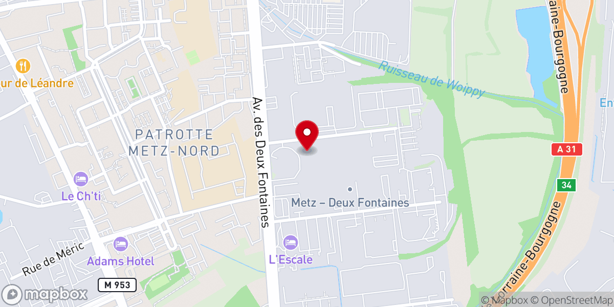 Map showing location of Centre Delivrance des Nations (CDN) Metz