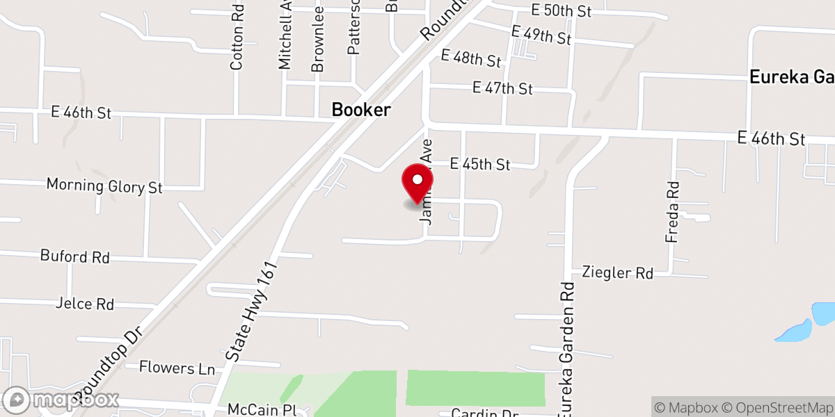 Map showing location of New Dora Baptist Church